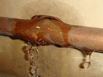 Burst pipe needing an emergency repair
